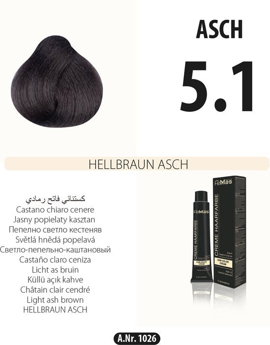 Femmas (5.1) - Haarverf - Licht asbruin - 100ml