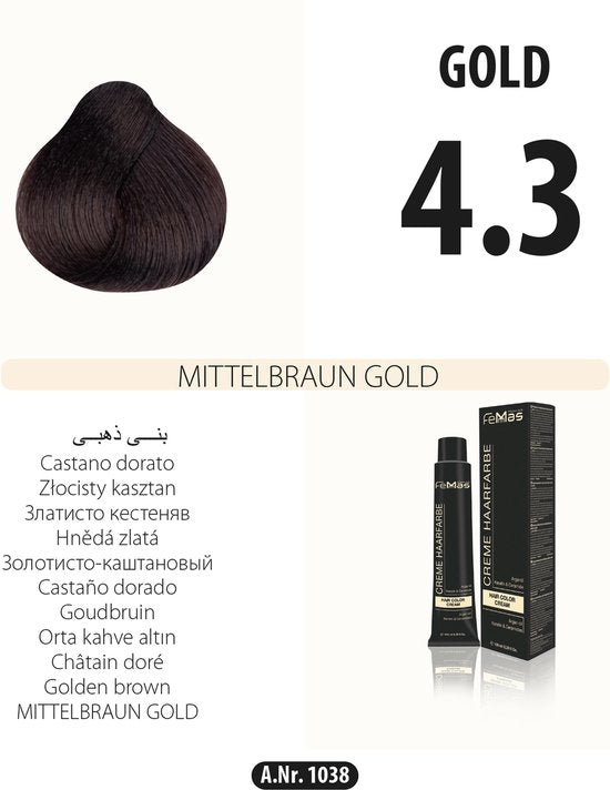 Femmas (4.3) - Haarverf - Medium goudbruin - 100ml
