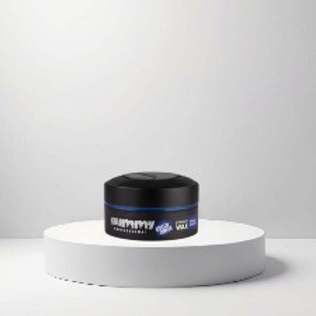 Cosmetigo.be Gummy Professional Styling Hard Wax pot met blauwe accenten en Keratine Complex voor sterke fixatie.