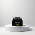 Gummy Professional Hair Gel Keratine Maximum Hold Extreme Look in a black jar with a faceted lid, displayed on a white pedestal.