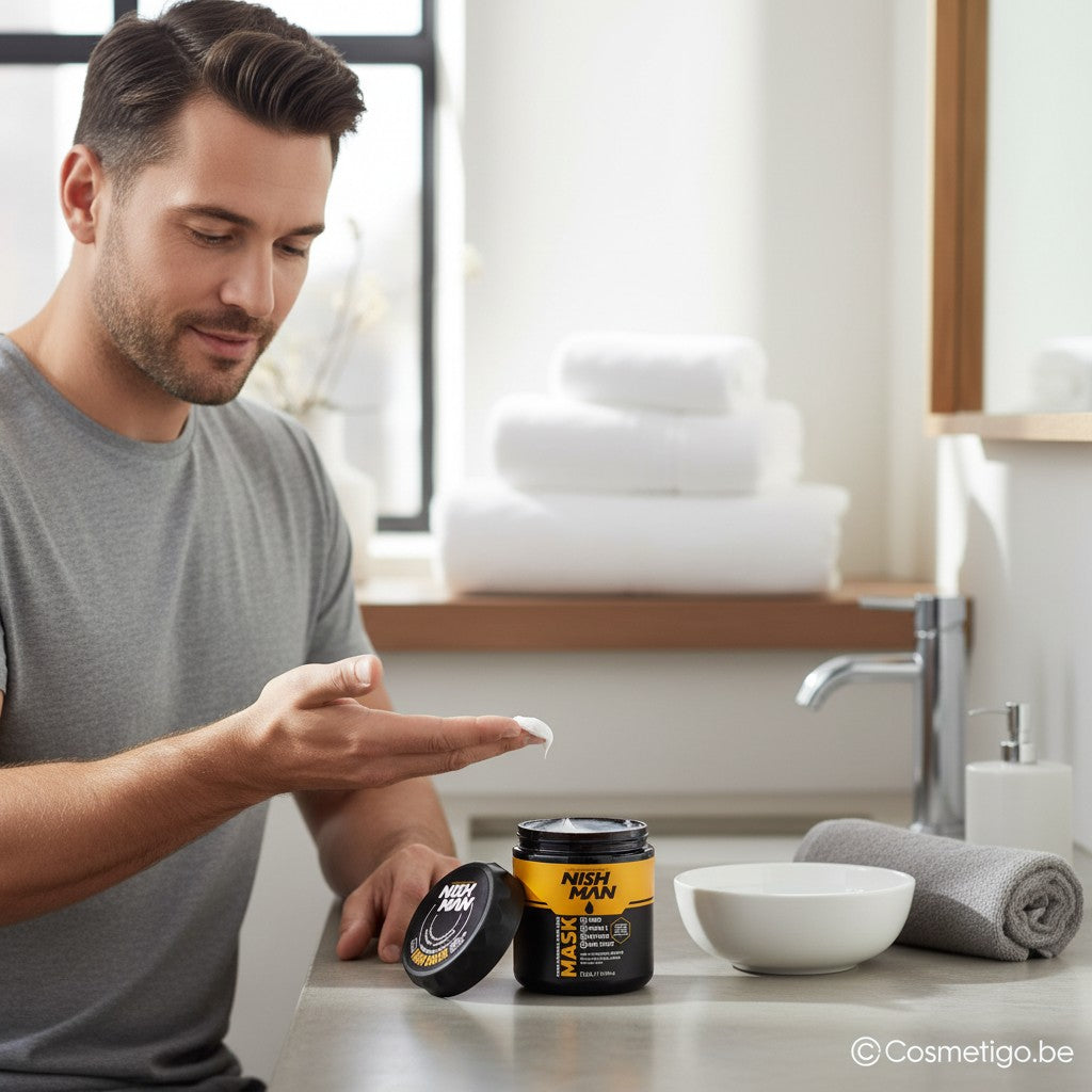 cosmetigo.be Nish Man Professioneel Haarmasker met arganolie en vitamine E voor diep herstel. Mannenmasker 750ml.