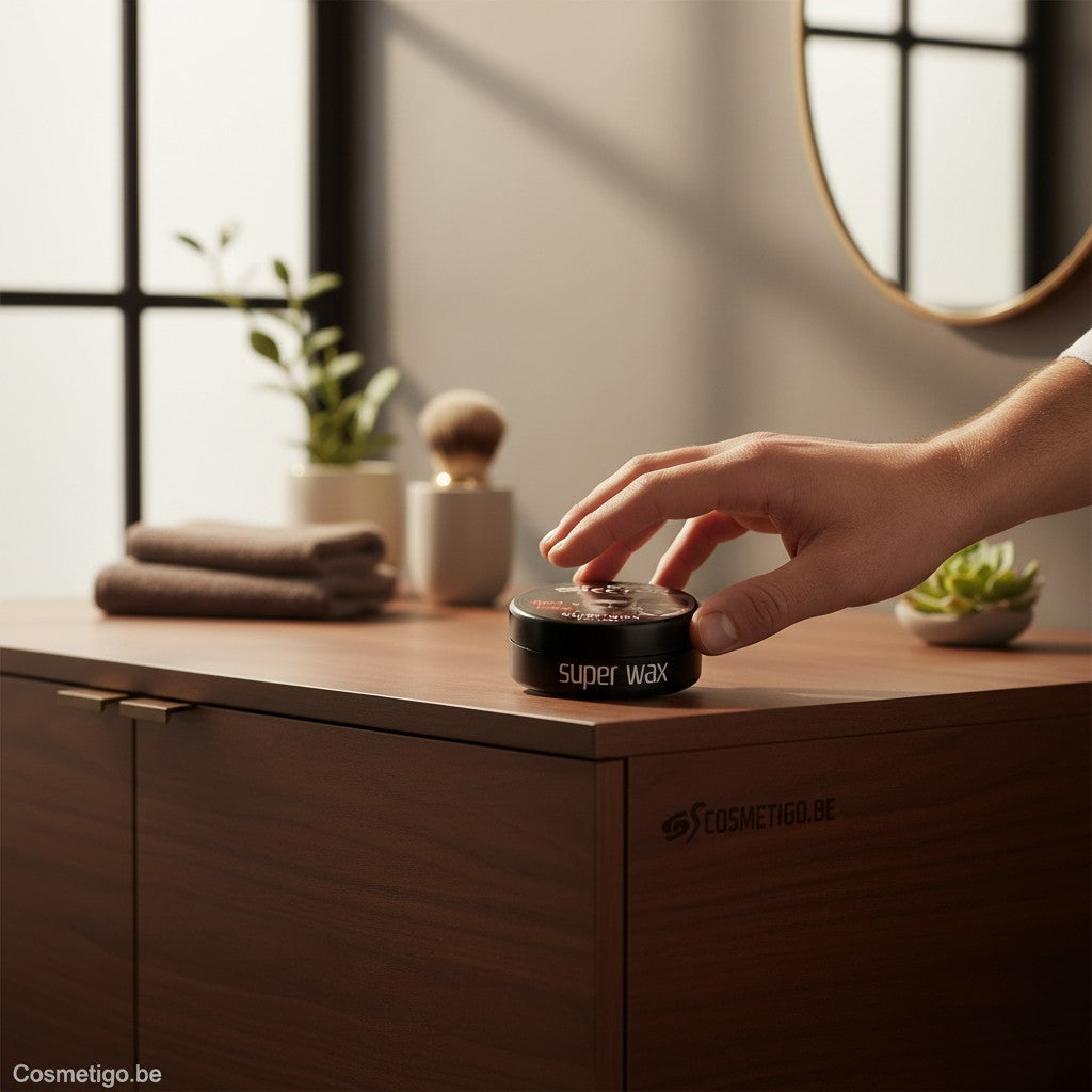 cosmetigo.be Hairmate Sector Superwax voor een natte look en sterke fixatie van korte kapsels.