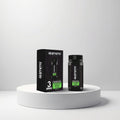 Cosmetigo.be Glimmmy Professional Powder Wax for volumizing, dryness, and styling hair. Black bottle and box.