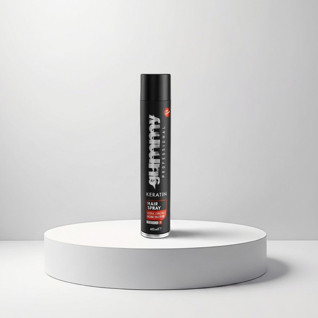 Cosmetigo.be Gummy Professional Keratine Haarspray met ultra sterke fixatie niveau 5, 400ml.