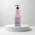 Cosmetigo.be Zenix Professional Hair Care Softener Complex fles met pompdispenser, lichtpaarse kleur, voor diepe haarvoeding en herstel.