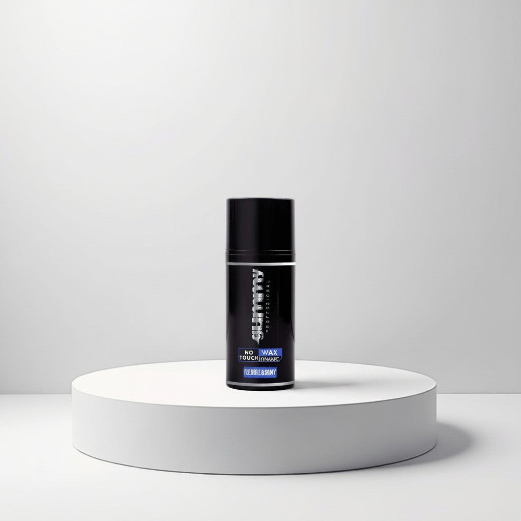 cosmetigo.be Gummy Professional No Touch Dynamic haarstylingproduct in zwarte fles met zilveren tekst, voor flexibele en glanzende looks.