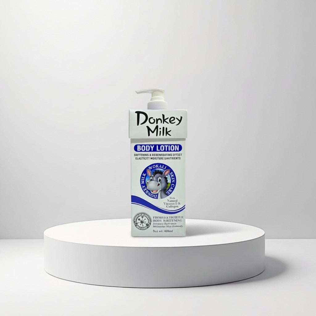 cosmetigo.be Donkey Milk Body Lotion with Vitamin E and Collagen for firming, whitening, and intense hydration.