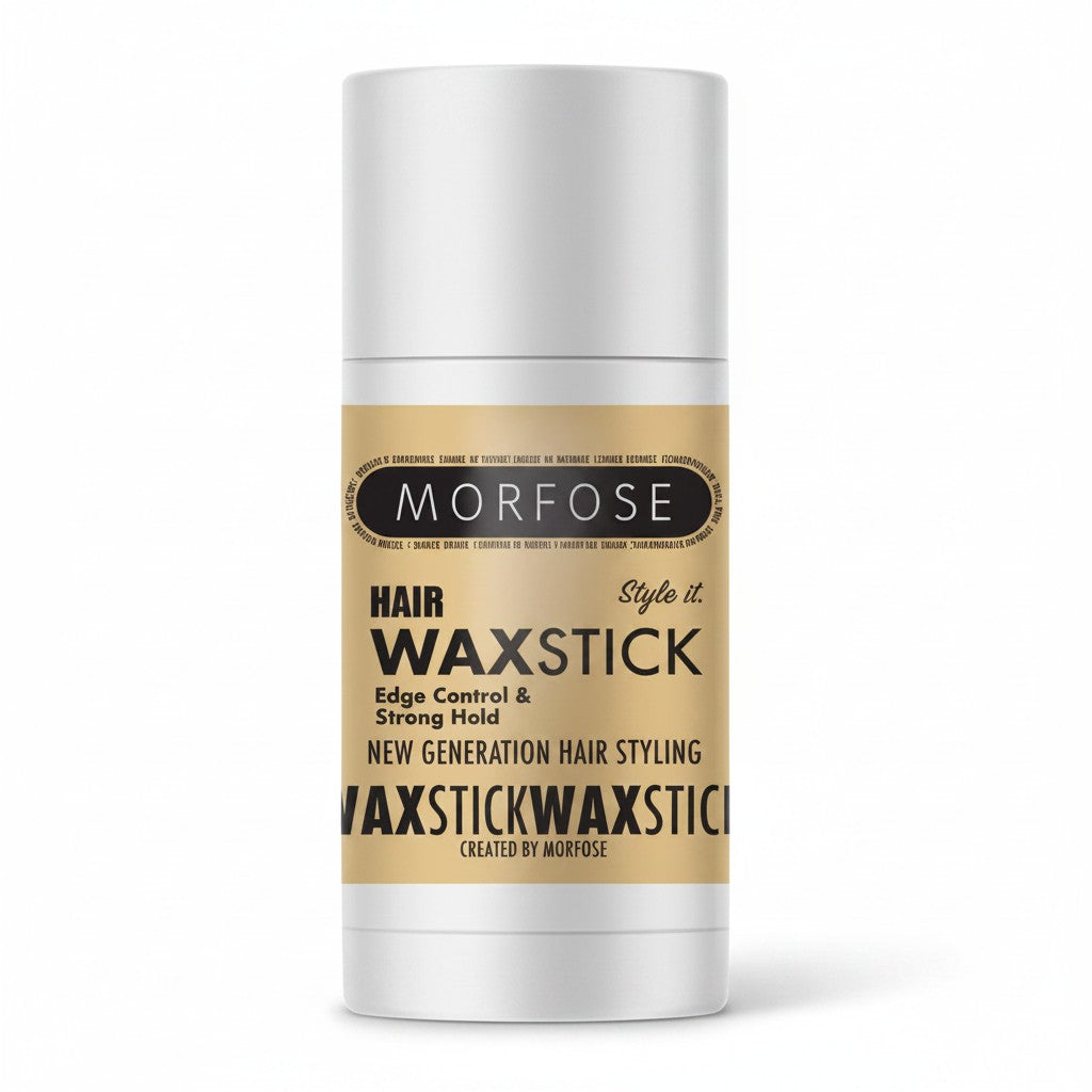 cosmetigo.be Morfose Hair Waxstick voor sterke fixatie en edge control. Ideaal voor het stylen van babyhaartjes en haarlijnen.