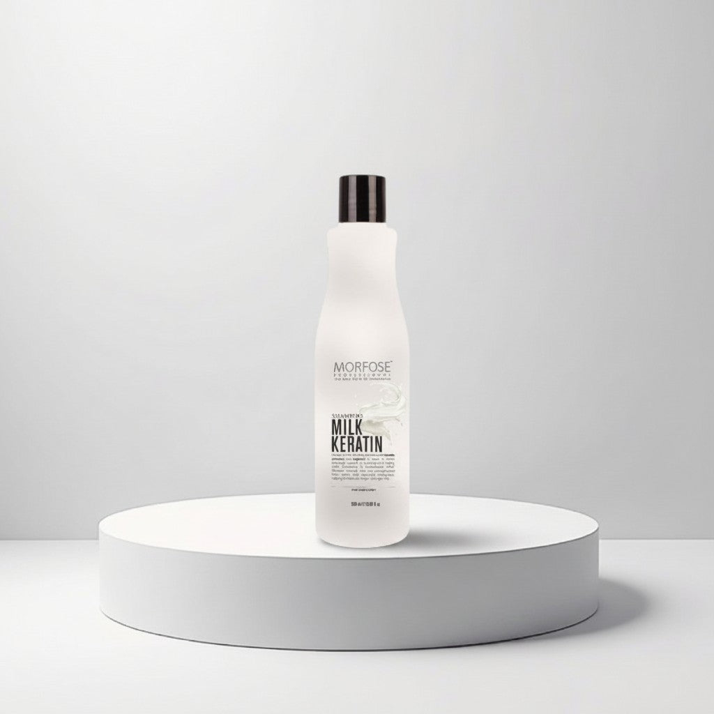 cosmetigo.be Morfose Professional Milk Keratin Shampoo 500ml fles met melk en keratine voor sterker, glanzend haar.