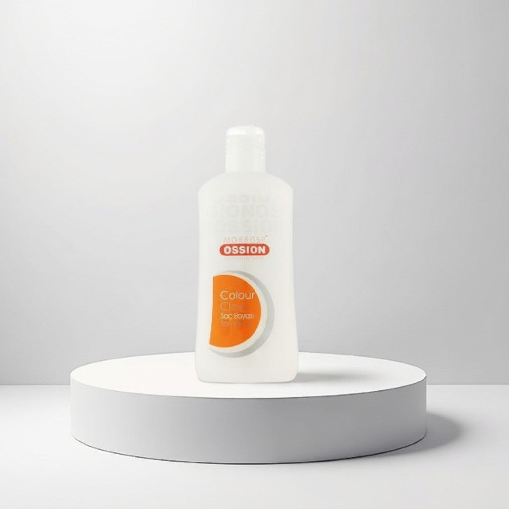 Morfose Ossion Colour Clear fles voor het verwijderen van haarkleurvlekken van de huid. Professionele formule.
