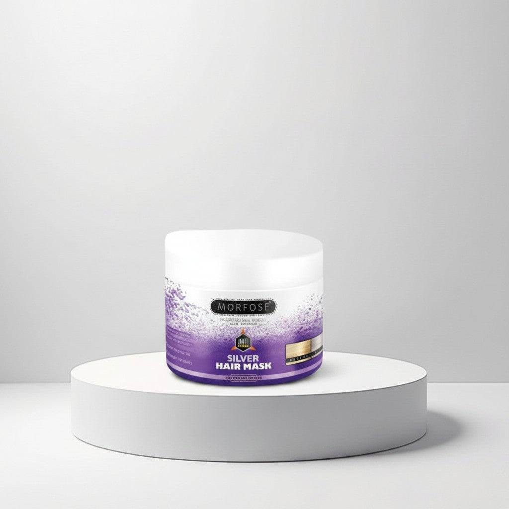 Morfose Silver Hair Mask pot met anti-gele pigmenten voor blond of grijs haar, 250ml.
