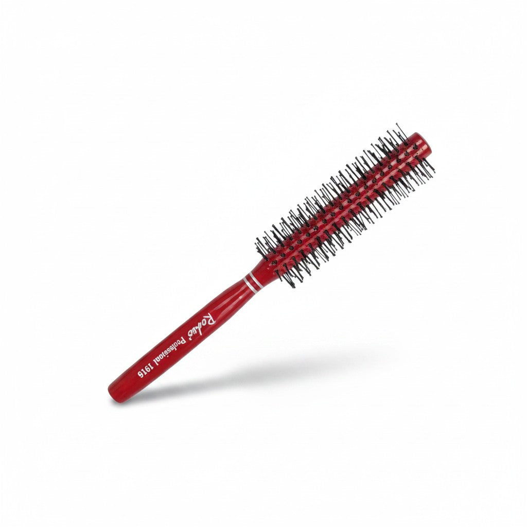 Cosmetigo.be Rodeo Professionele Ronde Borstel 1016, rode stylingborstel met zwarte borstelharen voor volume en glans.