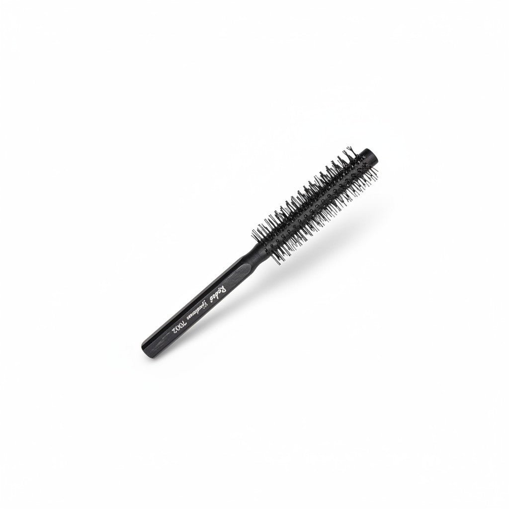 Cosmetigo.be rodeo Gentleman 7002 kleine ronde zwarte borstel voor volume en styling van kort tot middellang haar.