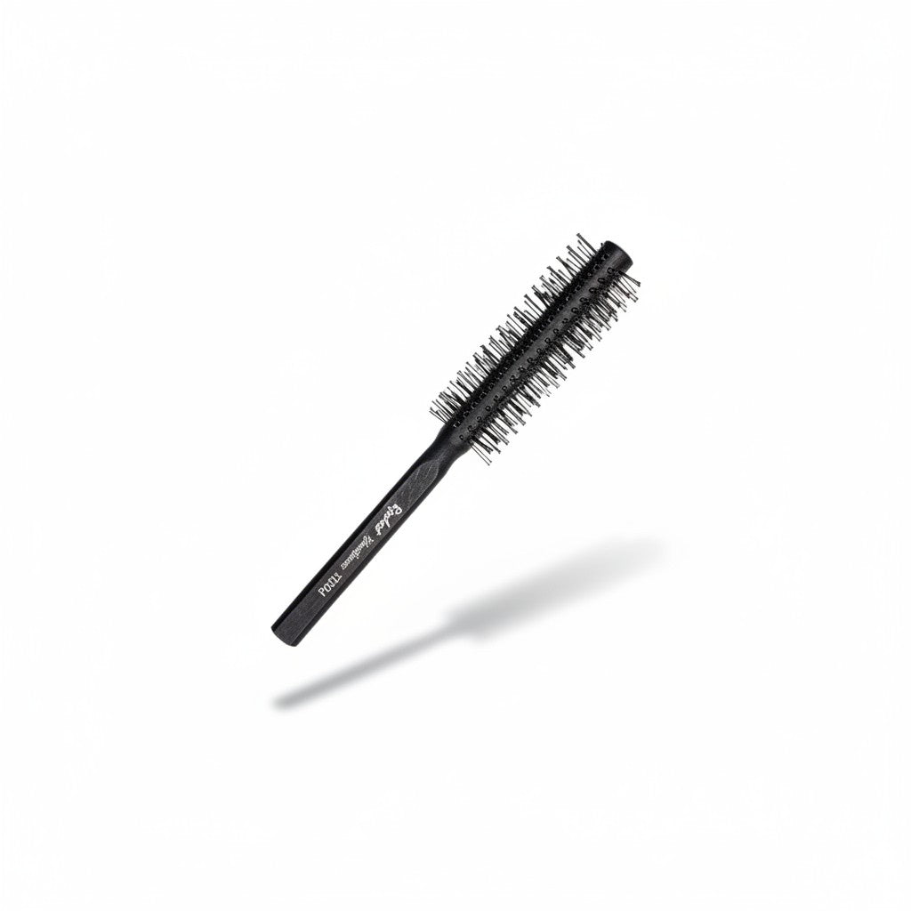 cosmetigo.be zwarte ronde stylingborstel voor heren, kleine maat, ideaal voor volume en definitie