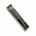 cosmetigo.be Rodeo Professional T-117 grey antistatic titanium comb with fine teeth and rat tail for sectioning hair.