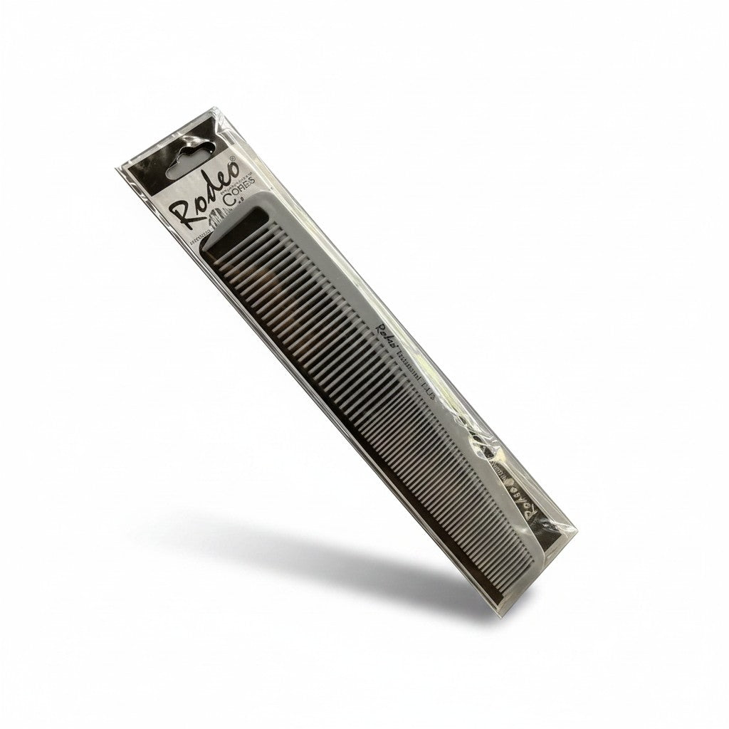 cosmetigo.be Rodeo Professional T-128 antistatic comb with fine and coarse teeth for all hair types.